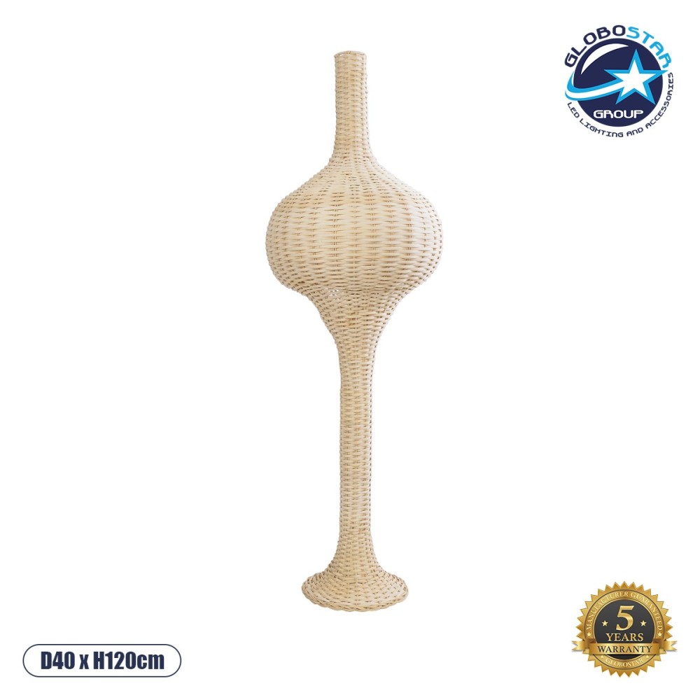 GLOBOSTAR® ALADDIN 02050 Boho Επιδαπέδιο Φωτιστικό με Ντουί 1 x E27 AC 220-240V IP20 - Μπεζ - Μ40 x Π40 x Υ120cm